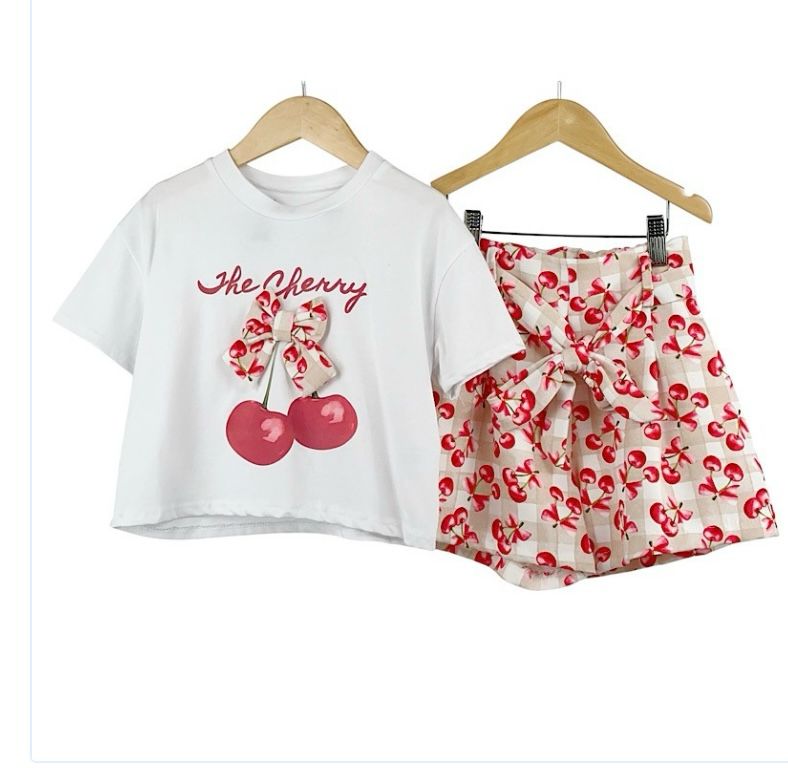 stunning girls cherry short set