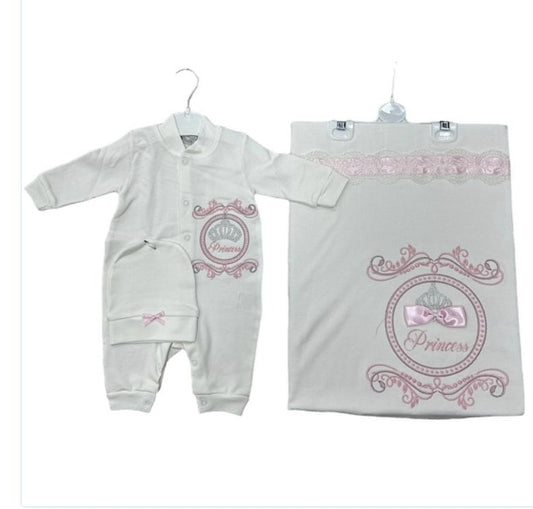 3 piece princess design baby girls set